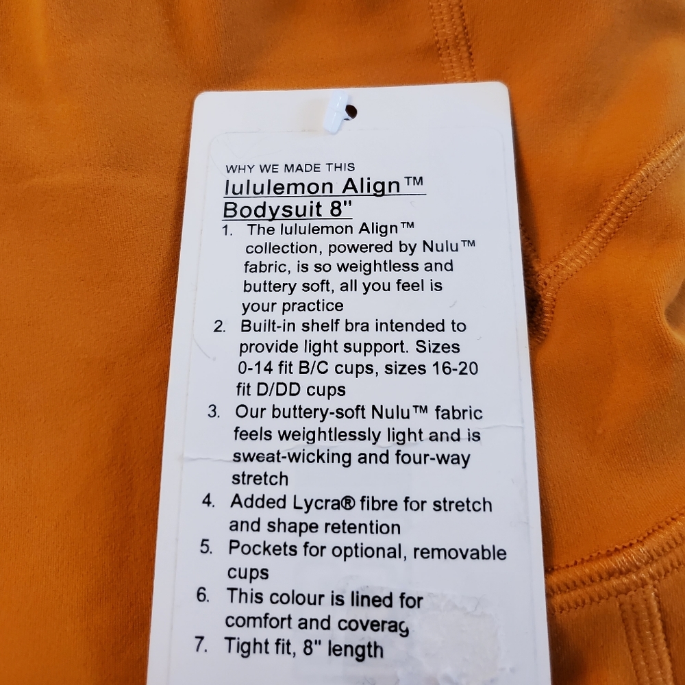 New Lululemon Align Bodysuit 8" Size 12 - Picture 10 of 13